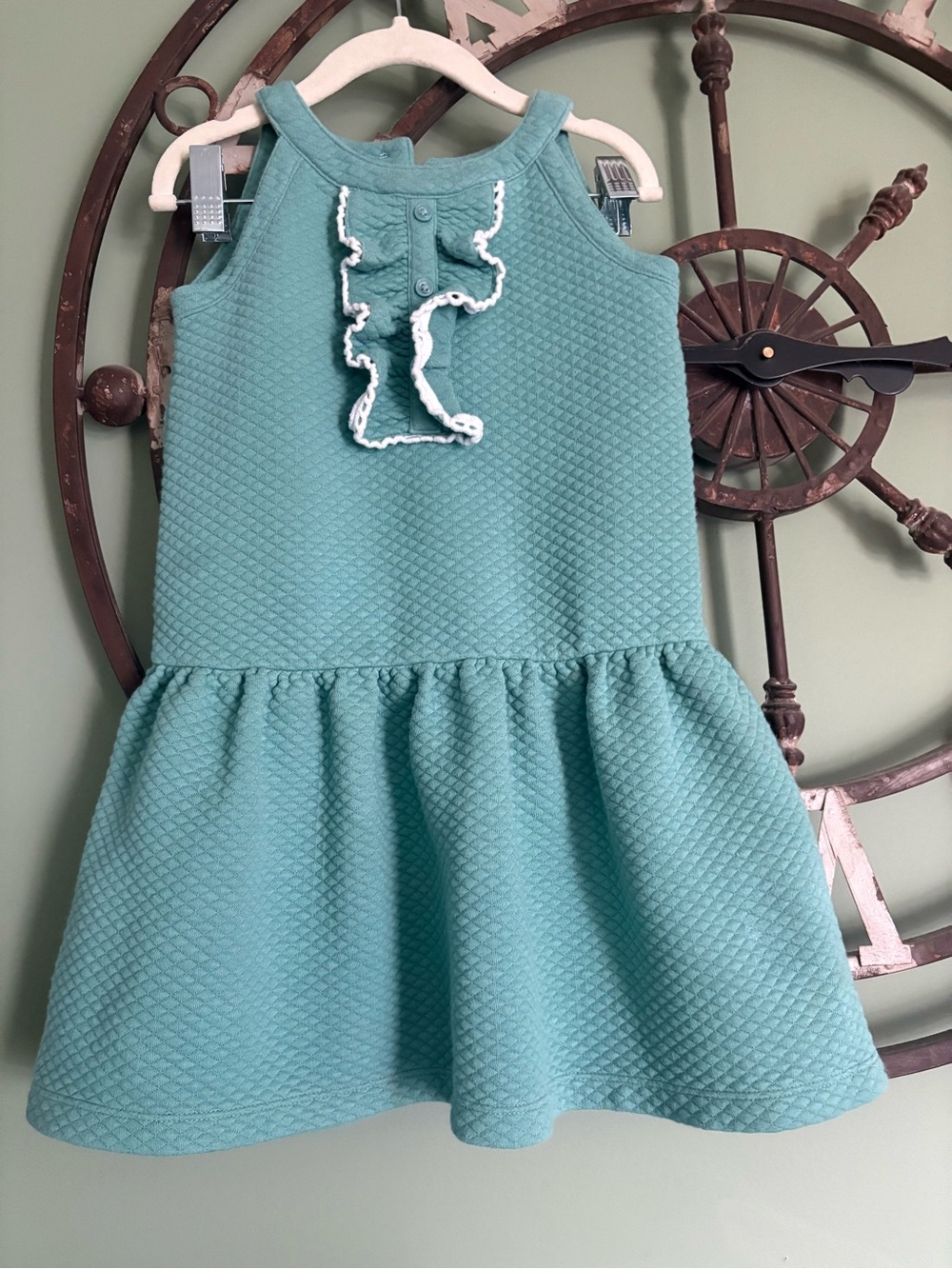 Janie and Jack Girls' Sleeveless Quilted Dress in Teal